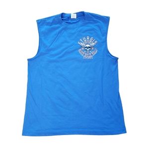 2018 Sturgis Motorcycle Rally Tank Top Harley  Sleeveless Shirt Blue Large Suna